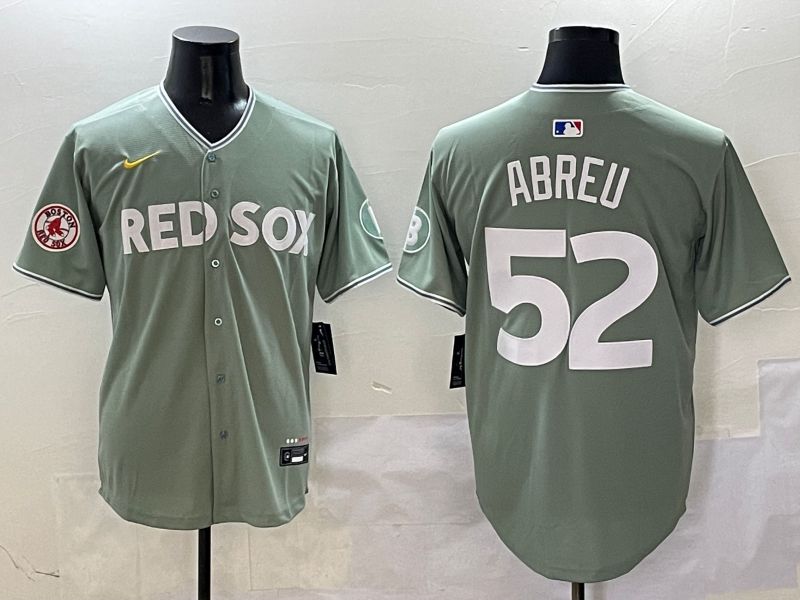 Men Boston Red Sox #52 Abreu Green Joint Name Game Nike 2025 MLB Jersey style 6